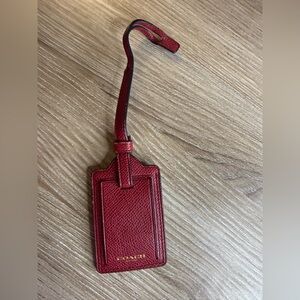 Coach Red Leather Luggage Tag